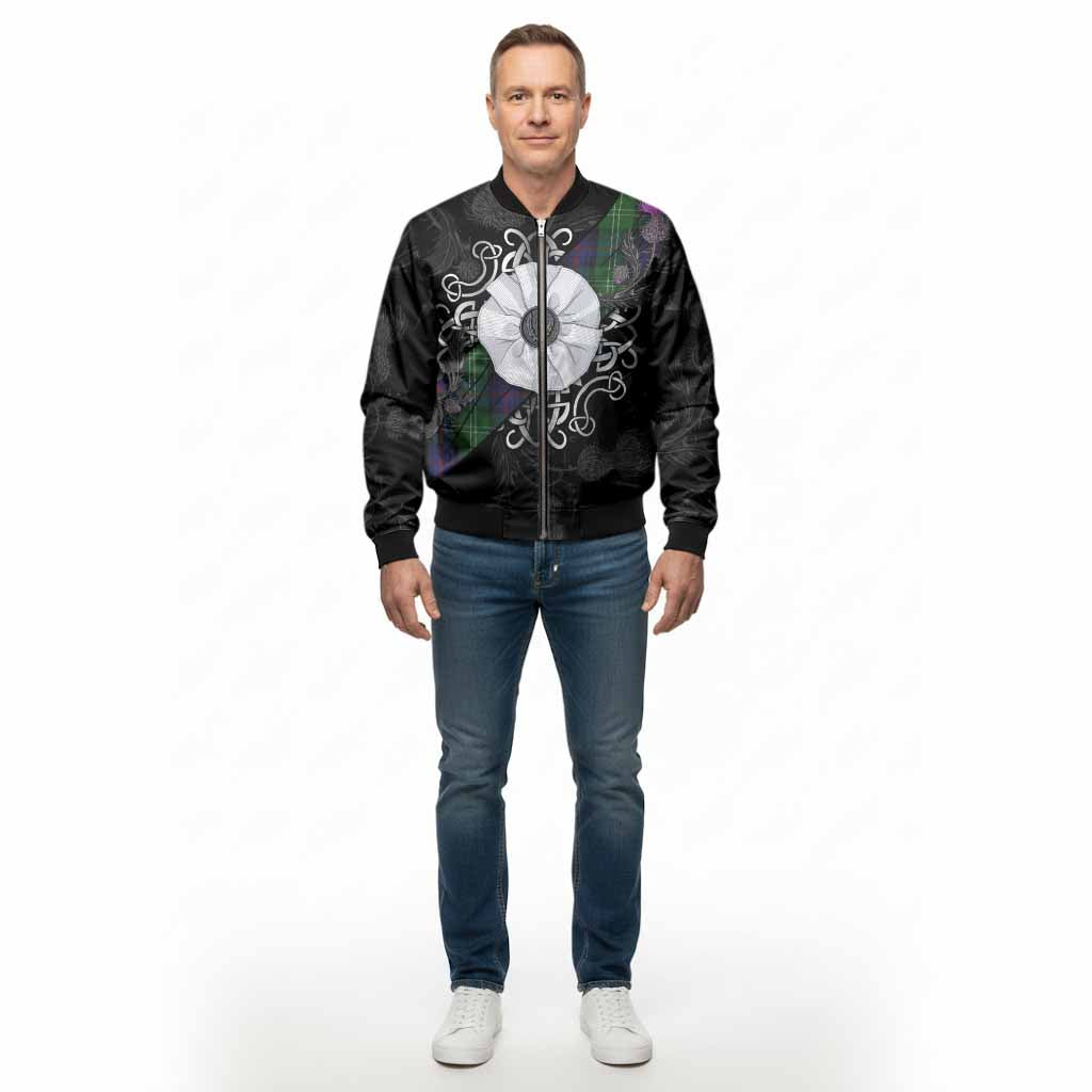 Sutherland Tartan Bomber Jacket Jacobite White Rose - Tartan Vibes Clothing