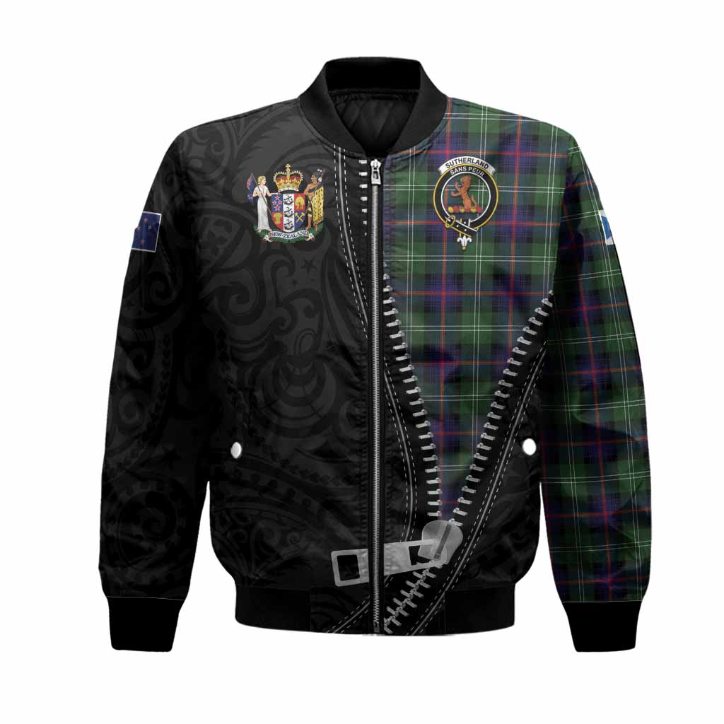Sutherland Tartan Bomber Jacket New Zealand Pattern Unique Zipper Stylized