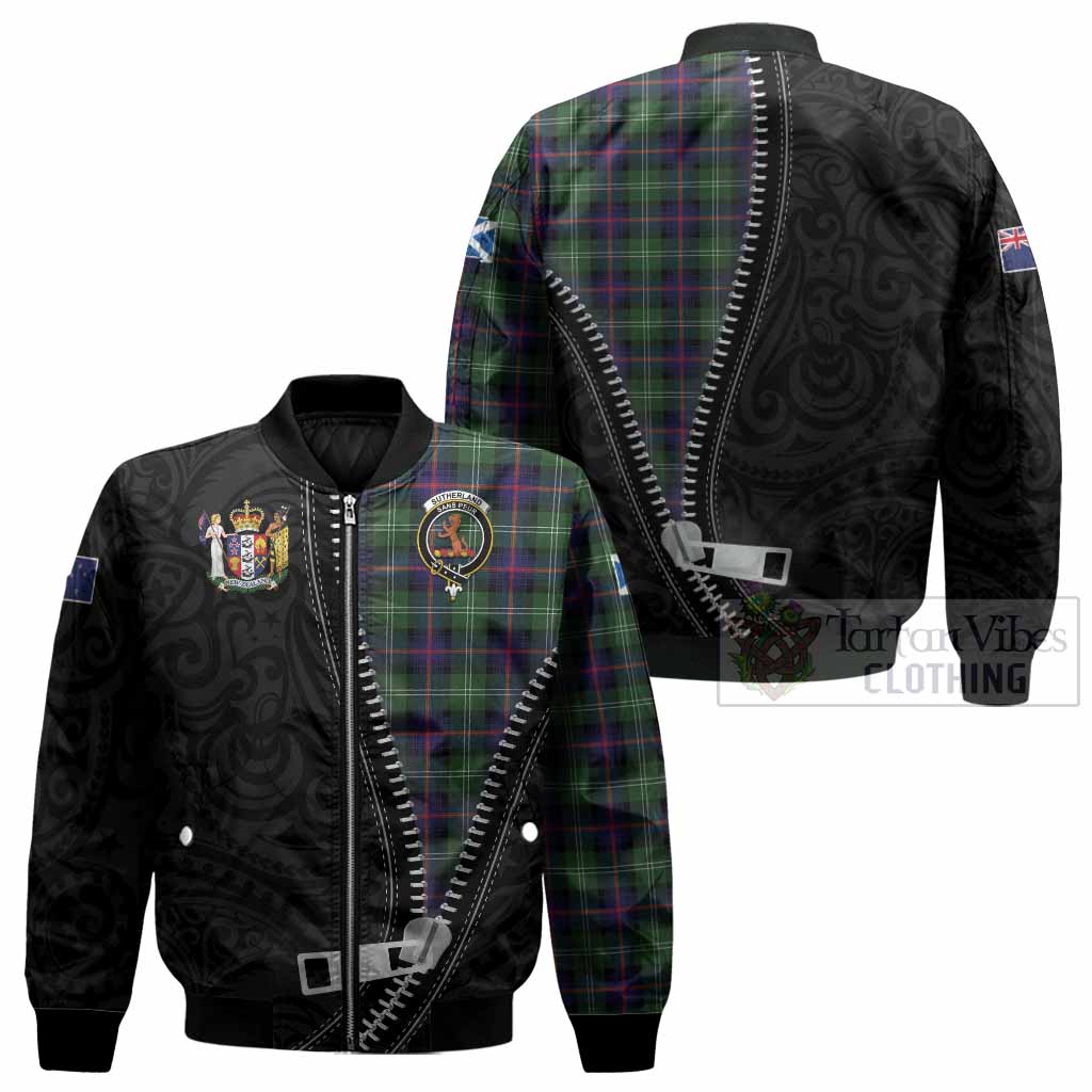 Sutherland Tartan Bomber Jacket New Zealand Pattern Unique Zipper Stylized