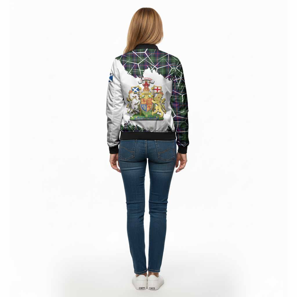 Sutherland Tartan Bomber Jacket with Family Crest and Lion Rampant Grunge Style