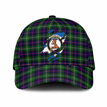 Sutherland Tartan Classic Cap with Family Crest In Me Style
