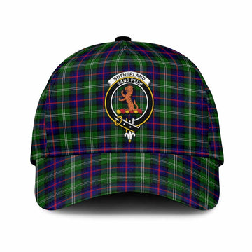 Sutherland Tartan Classic Cap with Family Crest