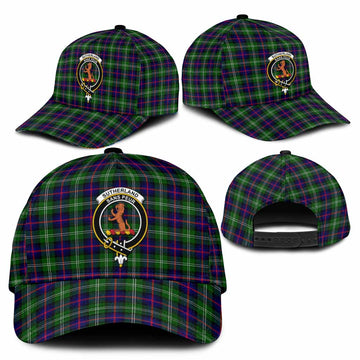 Sutherland Tartan Classic Cap with Family Crest