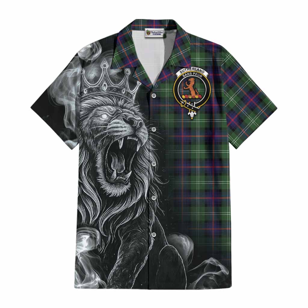 Sutherland Tartan Cotton Hawaiian Shirt Roaring Lion Heritage