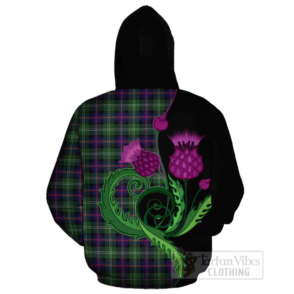 Sutherland Tartan Cotton Hoodie Traditional Scottish Thistle