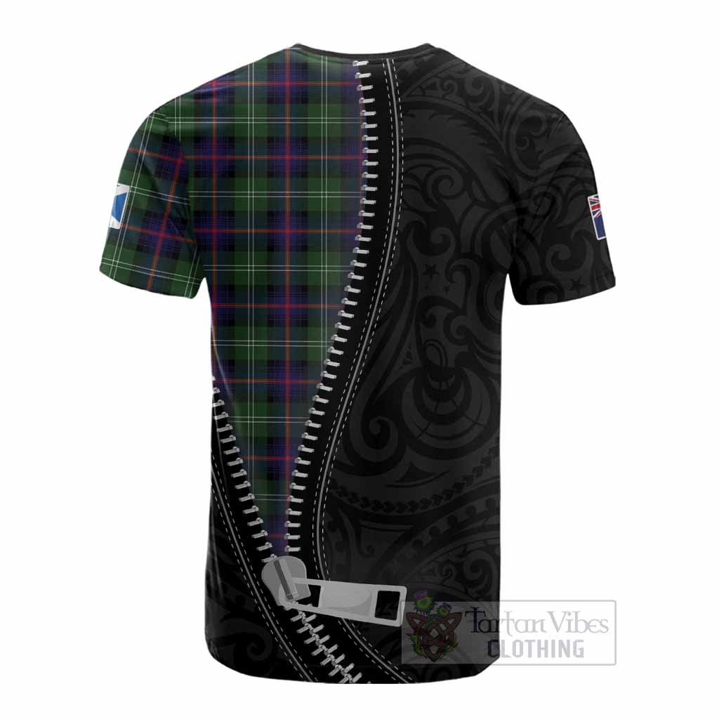 Sutherland Tartan Cotton T-shirt New Zealand Pattern Unique Zipper Stylized