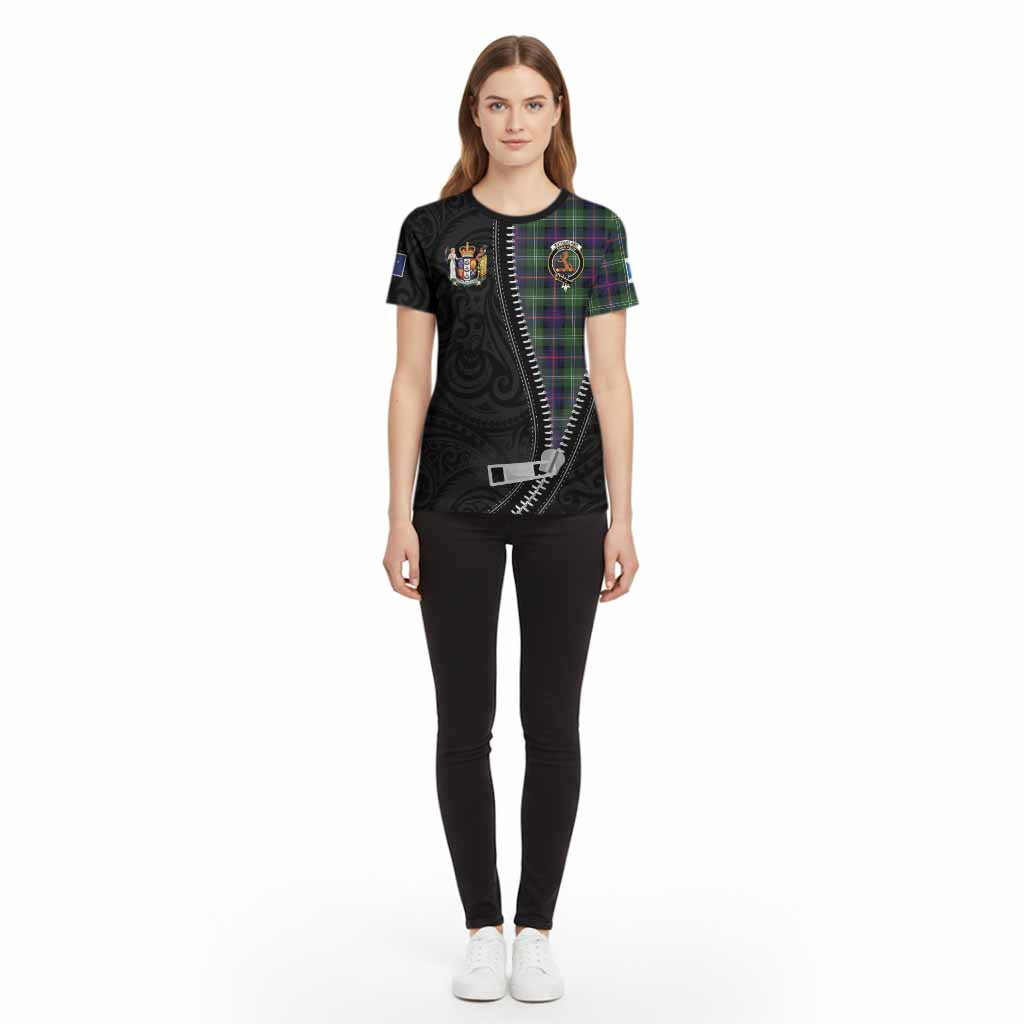 Sutherland Tartan Cotton T-shirt New Zealand Pattern Unique Zipper Stylized