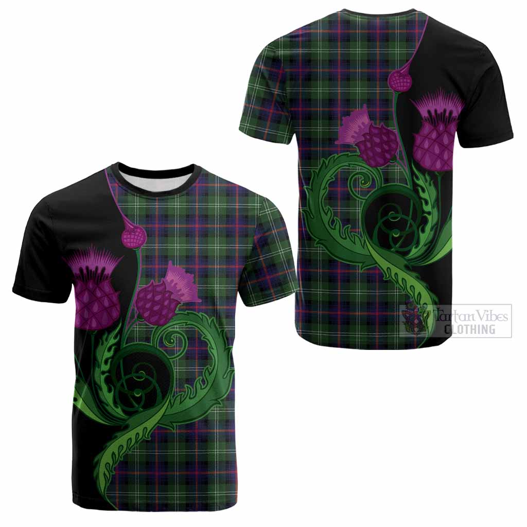 Sutherland Tartan Cotton T-shirt Traditional Scottish Thistle