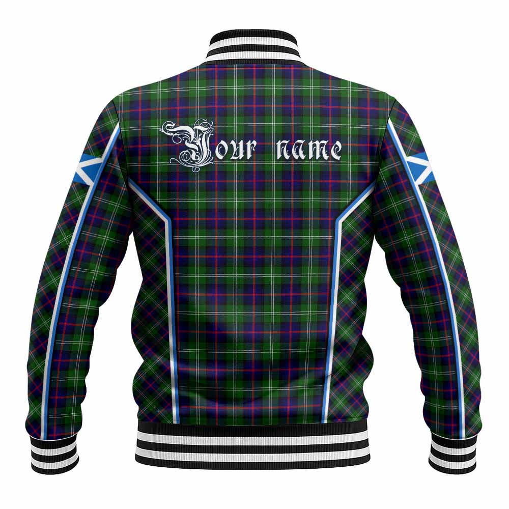 Sutherland Tartan Crest Baseball Jacket Scotland Coat of Arm Flag Style - Tartan Vibes Clothing