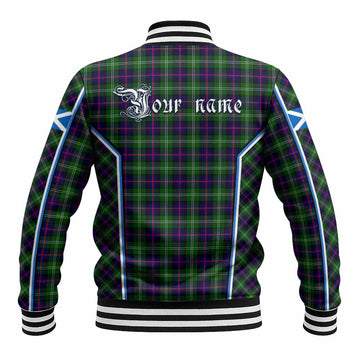 Sutherland Tartan Crest Baseball Jacket Scotland Coat of Arm Flag Style