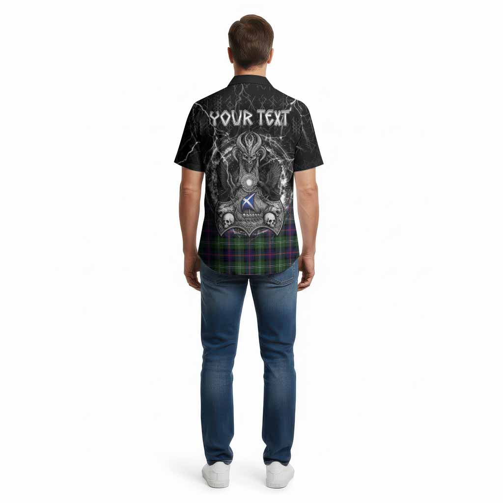 Sutherland Tartan Crest Cotton Hawaiian Shirt Celtic Odin's Raven Legacy