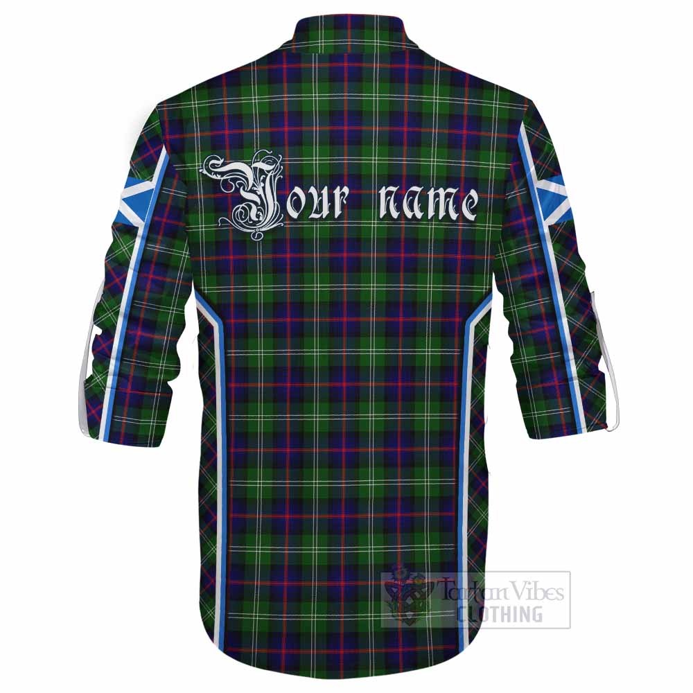 Sutherland Tartan Crest Ghillie Kilt Shirt Scotland Coat of Arm Flag Style - Tartan Vibes Clothing