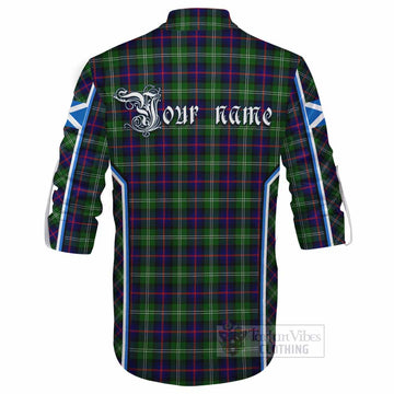 Sutherland Tartan Crest Ghillie Kilt Shirt Scotland Coat of Arm Flag Style
