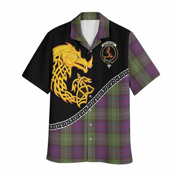 Sutherland Tartan Crest Hawaiian Shirt Legendary Dragon Knot Half Style