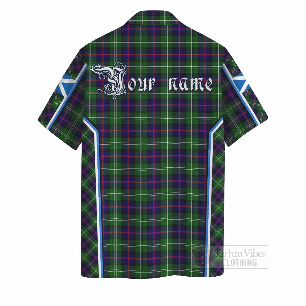 Sutherland Tartan Crest Hawaiian Shirt Scotland Coat of Arm Flag Style - Tartan Vibes Clothing