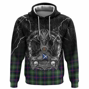 Sutherland Tartan Crest Hoodie Celtic Odin's Raven Legacy