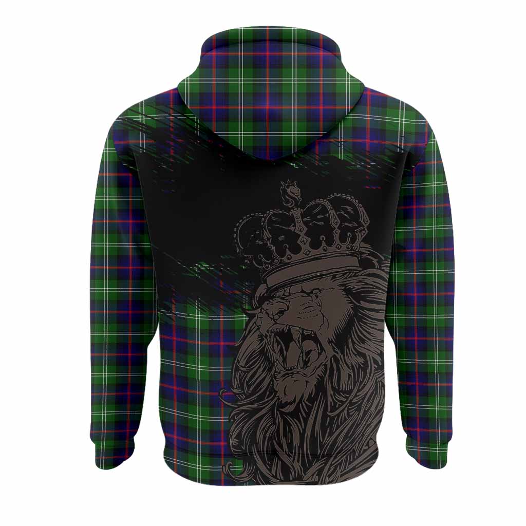 Sutherland Tartan Crest Hoodie Crowned Lion Heritage Style