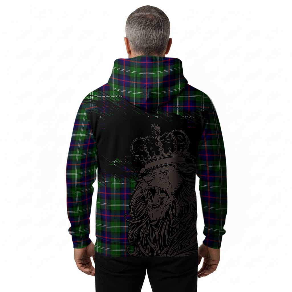 Sutherland Tartan Crest Hoodie Crowned Lion Heritage Style