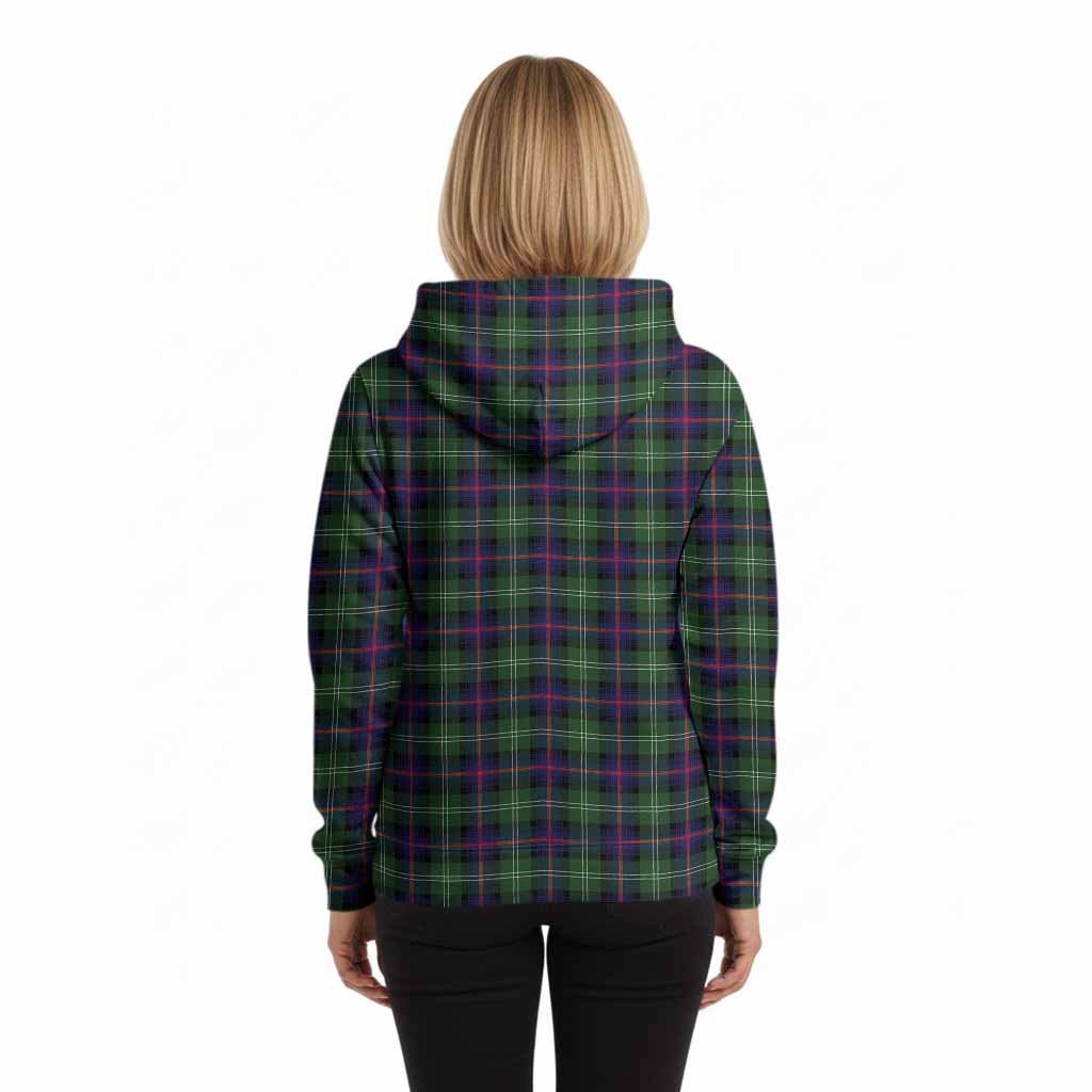 Sutherland Tartan Crest Hoodie Ferocious Lion Style