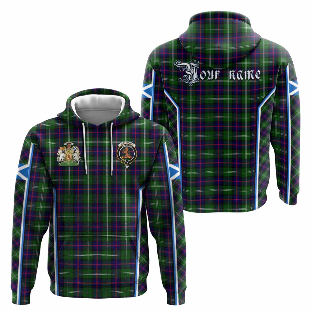 Sutherland Tartan Crest Hoodie Scotland Coat of Arm Flag Style - Tartan Vibes Clothing