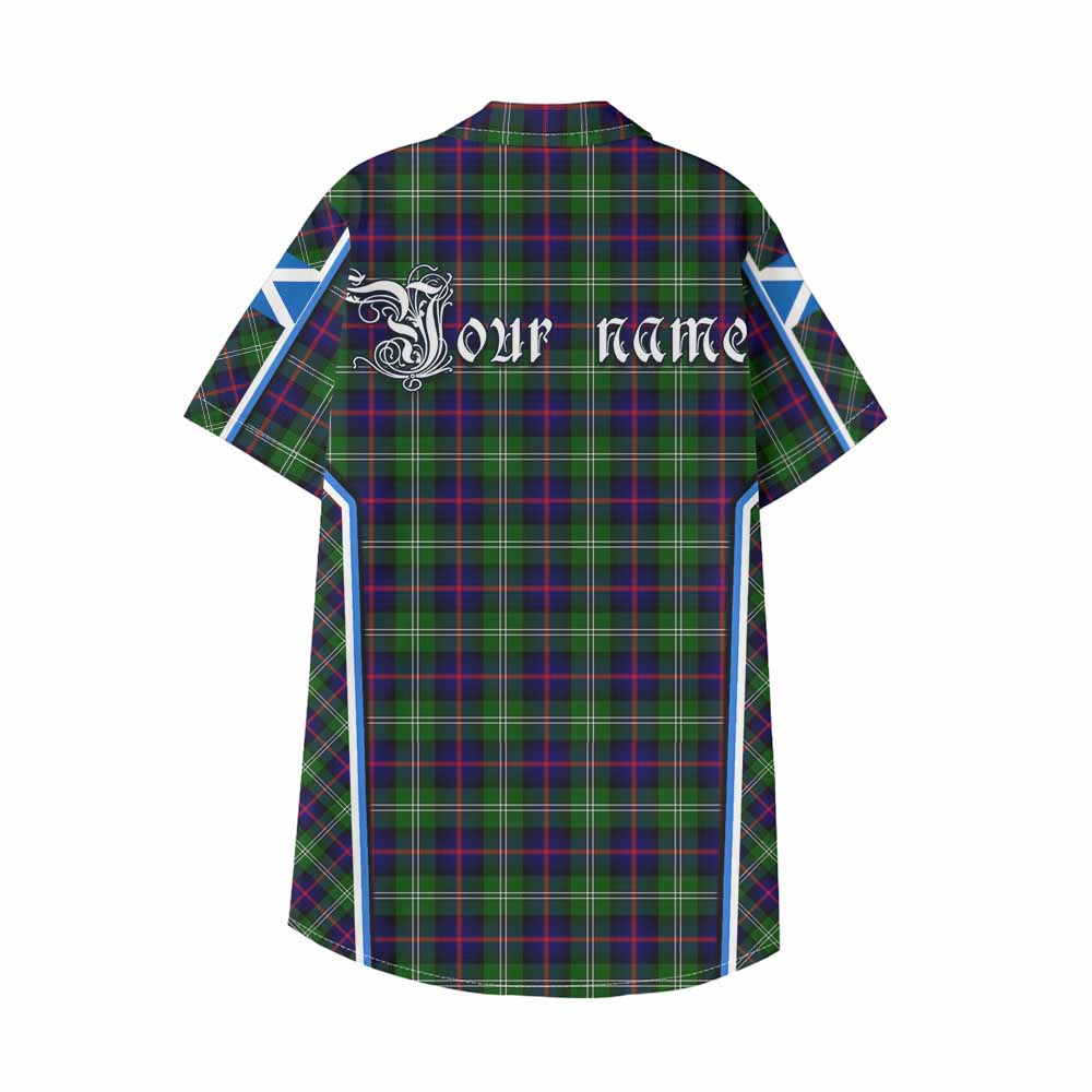Sutherland Tartan Crest Kid Hawaiian Shirt Scotland Coat of Arm Flag Style - Tartan Vibes Clothing