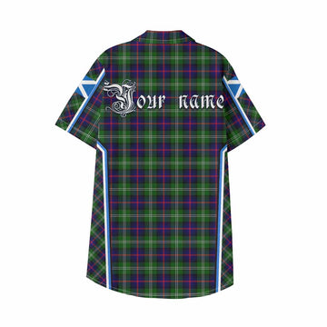Sutherland Tartan Crest Kid Hawaiian Shirt Scotland Coat of Arm Flag Style - Tartan Vibes Clothing
