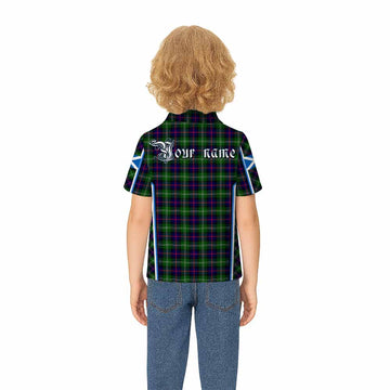 Sutherland Tartan Crest Kid Polo Shirt Scotland Coat of Arm Flag Style - Tartan Vibes Clothing