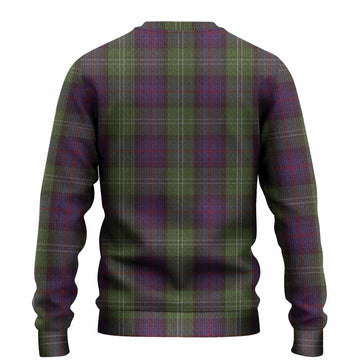 Sutherland Tartan Crest Knitted Sweater Ferocious Lion Style