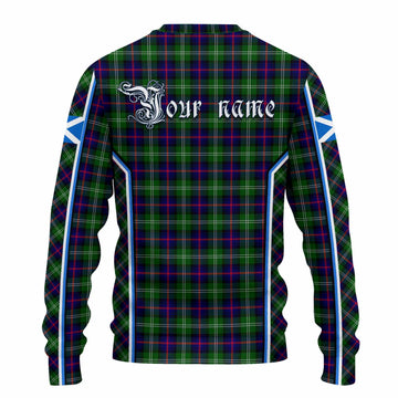 Sutherland Tartan Crest Knitted Sweater Scotland Coat of Arm Flag Style