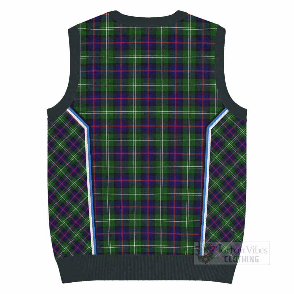Sutherland Tartan Crest Knitted V-Neck Vest Scotland Coat of Arm Flag Style - Tartan Vibes Clothing