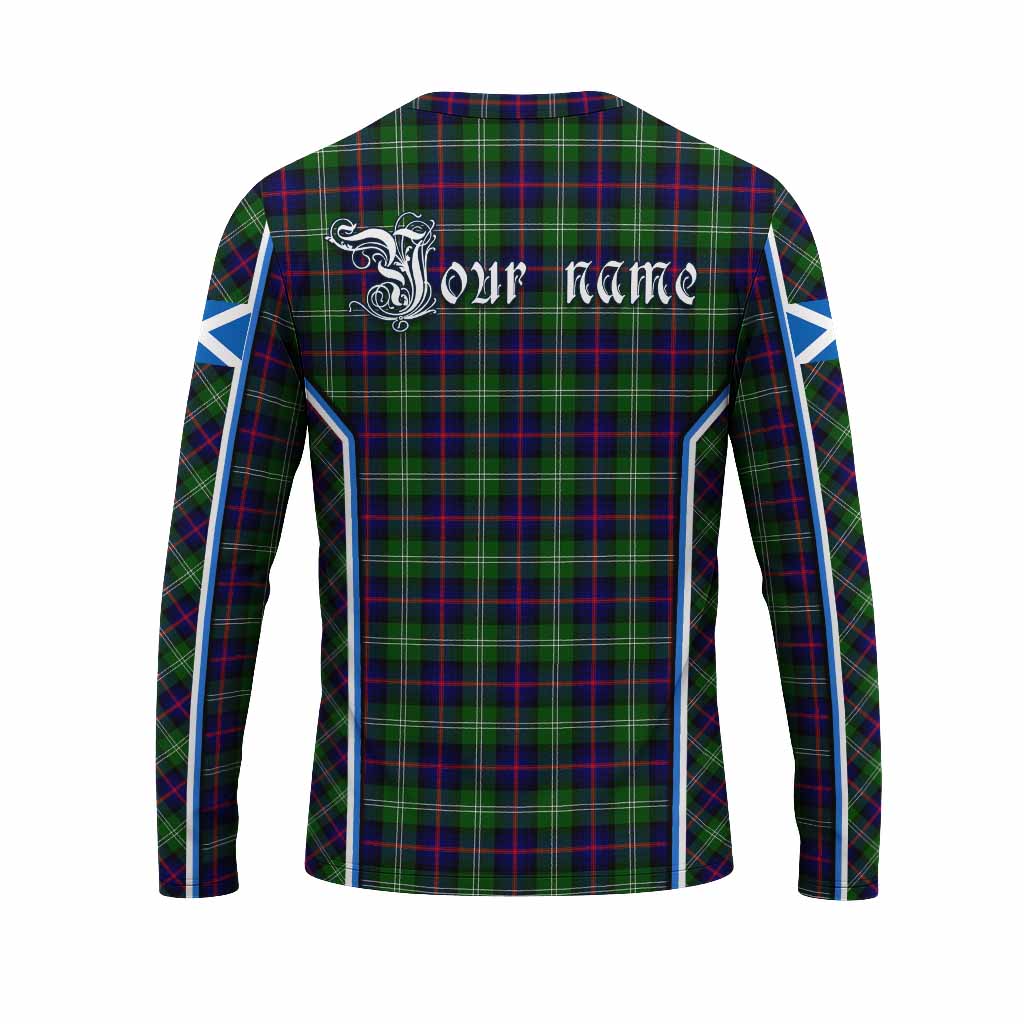Sutherland Tartan Crest Long Sleeve T-Shirt Scotland Coat of Arm Flag Style - Tartan Vibes Clothing