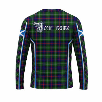 Sutherland Tartan Crest Long Sleeve T-Shirt Scotland Coat of Arm Flag Style - Tartan Vibes Clothing