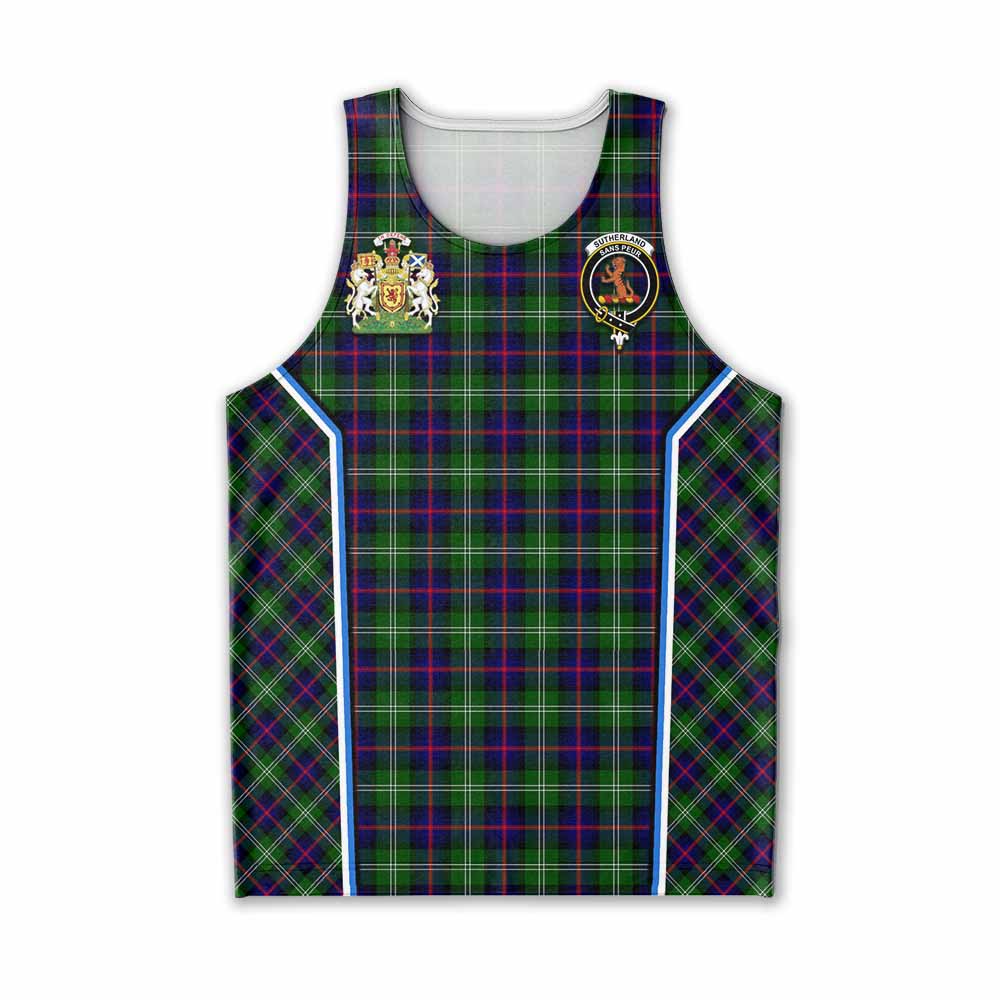 Sutherland Tartan Crest Men Tank Top Scotland Coat of Arm Flag Style - Tartan Vibes Clothing