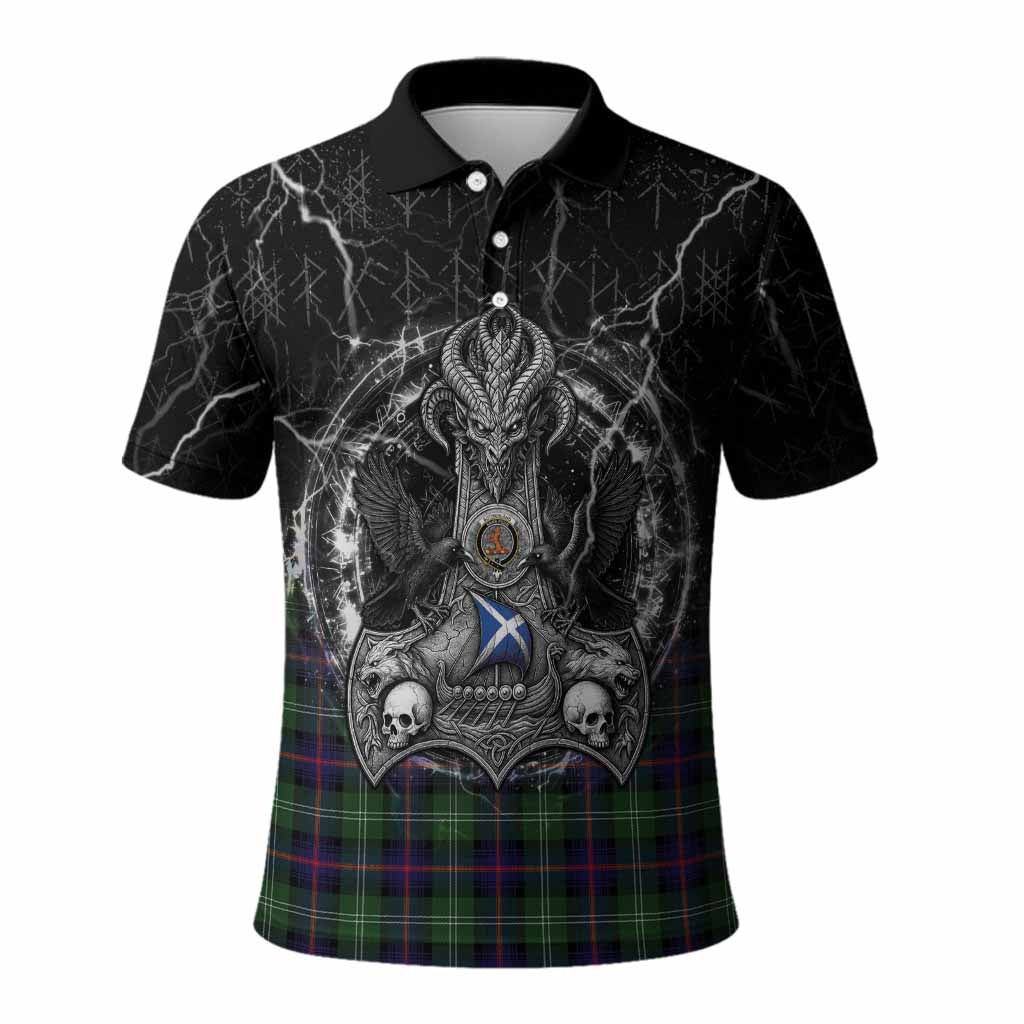 Sutherland Tartan Crest Polo Shirt Celtic Odin's Raven Legacy
