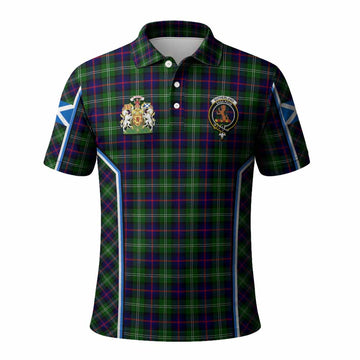 Sutherland Tartan Crest Polo Shirt Scotland Coat of Arm Flag Style - Tartan Vibes Clothing
