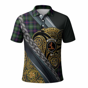 Sutherland Tartan Crest Polo Shirt Scottish Triskele Celtic