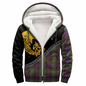 Sutherland Tartan Crest Sherpa Hoodie Legendary Dragon Knot Half Style