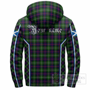 Sutherland Tartan Crest Sherpa Hoodie Scotland Coat of Arm Flag Style