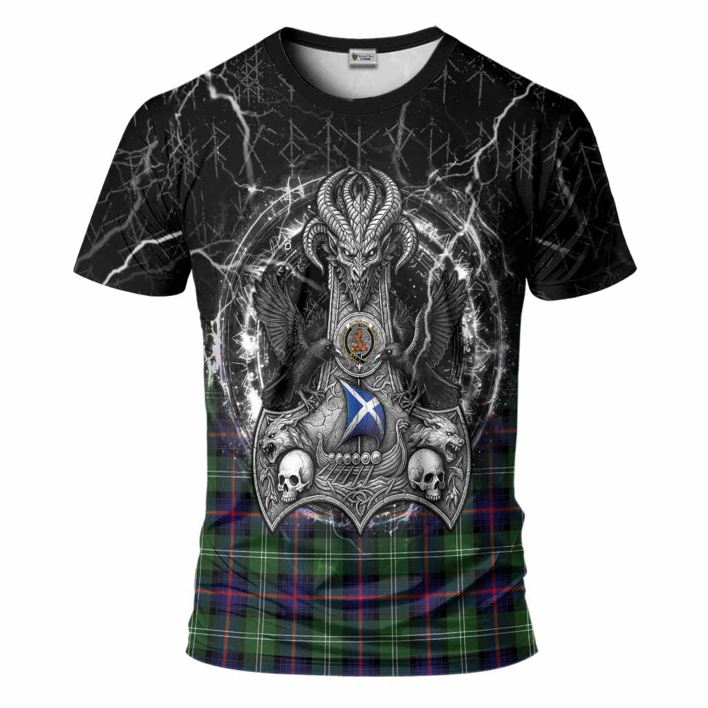 Sutherland Tartan Crest T-Shirt Celtic Odin's Raven Legacy