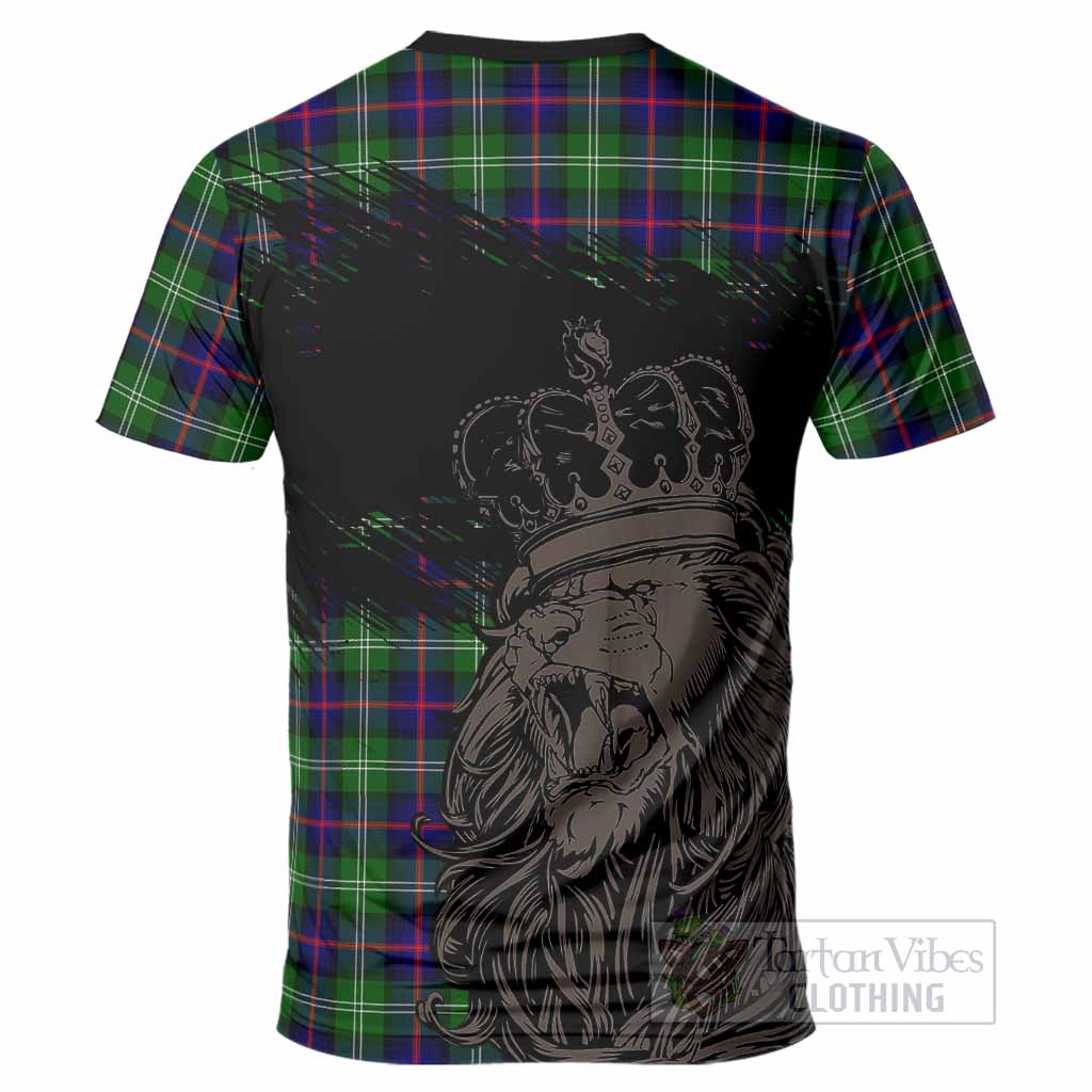 Sutherland Tartan Crest T-Shirt Crowned Lion Heritage Style