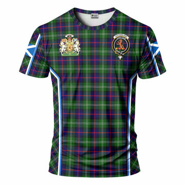 Sutherland Tartan Crest T-shirt Scotland Coat of Arm Flag Style - Tartan Vibes Clothing