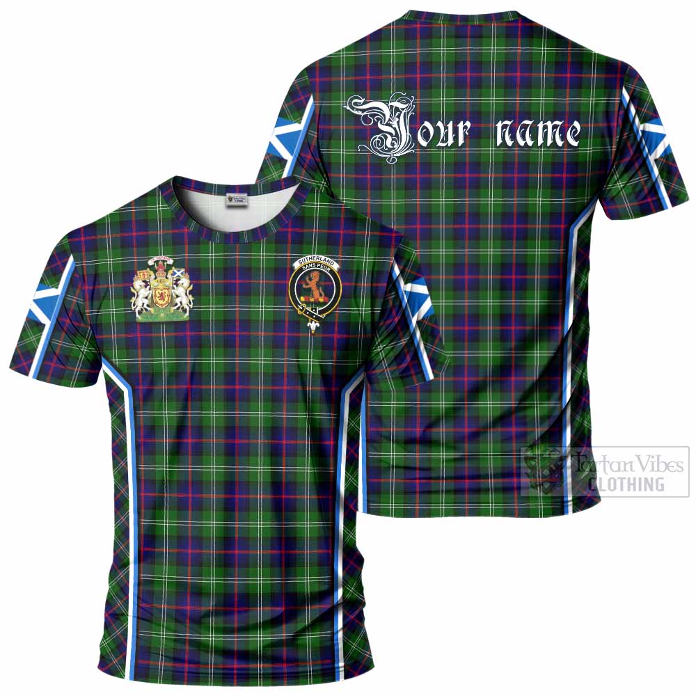 Sutherland Tartan Crest T-shirt Scotland Coat of Arm Flag Style - Tartan Vibes Clothing