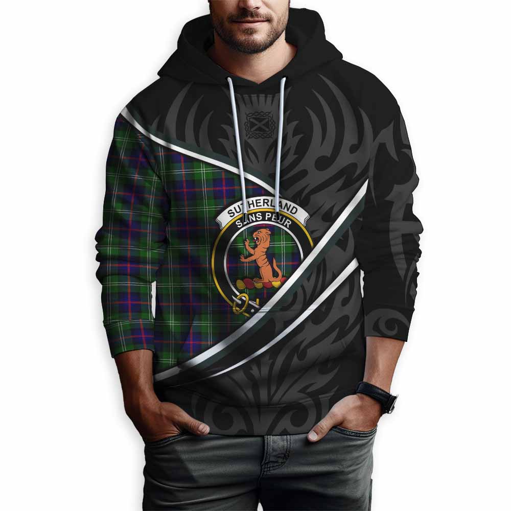 Sutherland Tartan Family Crest Hoodie Celtic Scottish Thistle Floral - Tartan Vibes Clothing