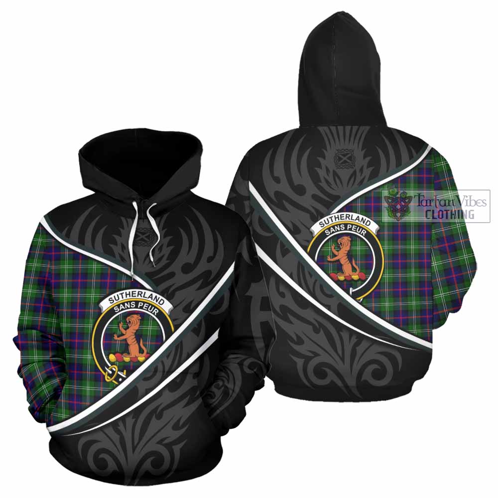 Sutherland Tartan Family Crest Hoodie Celtic Scottish Thistle Floral - Tartan Vibes Clothing