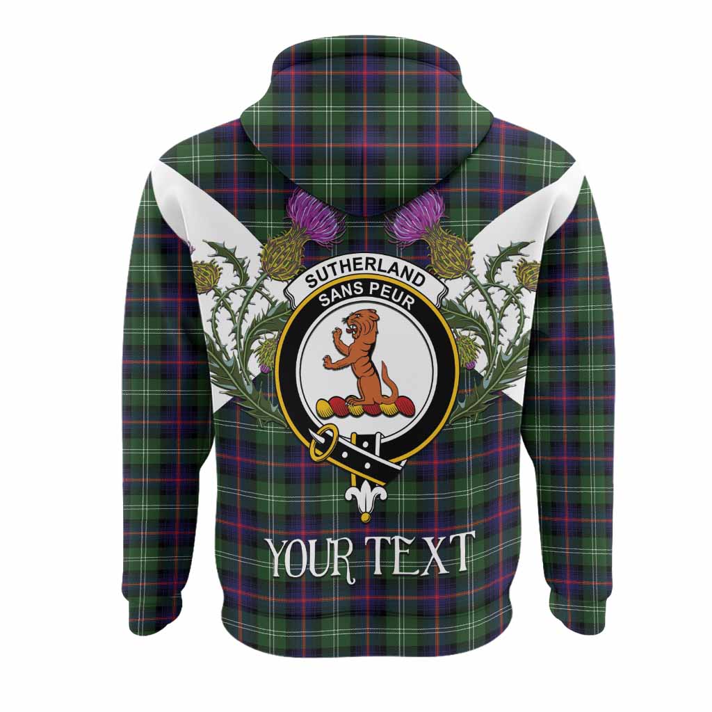 Sutherland Tartan Family Crest Hoodie Scottish Burns Night Thistle Floral