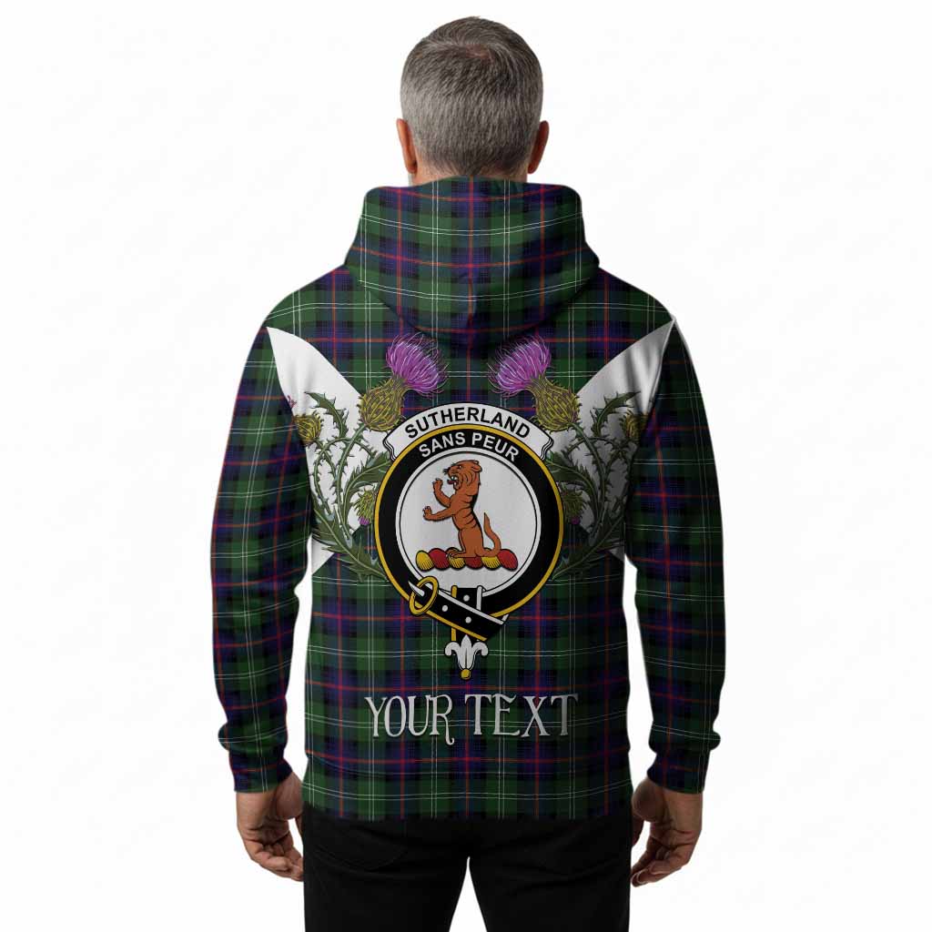 Sutherland Tartan Family Crest Hoodie Scottish Burns Night Thistle Floral