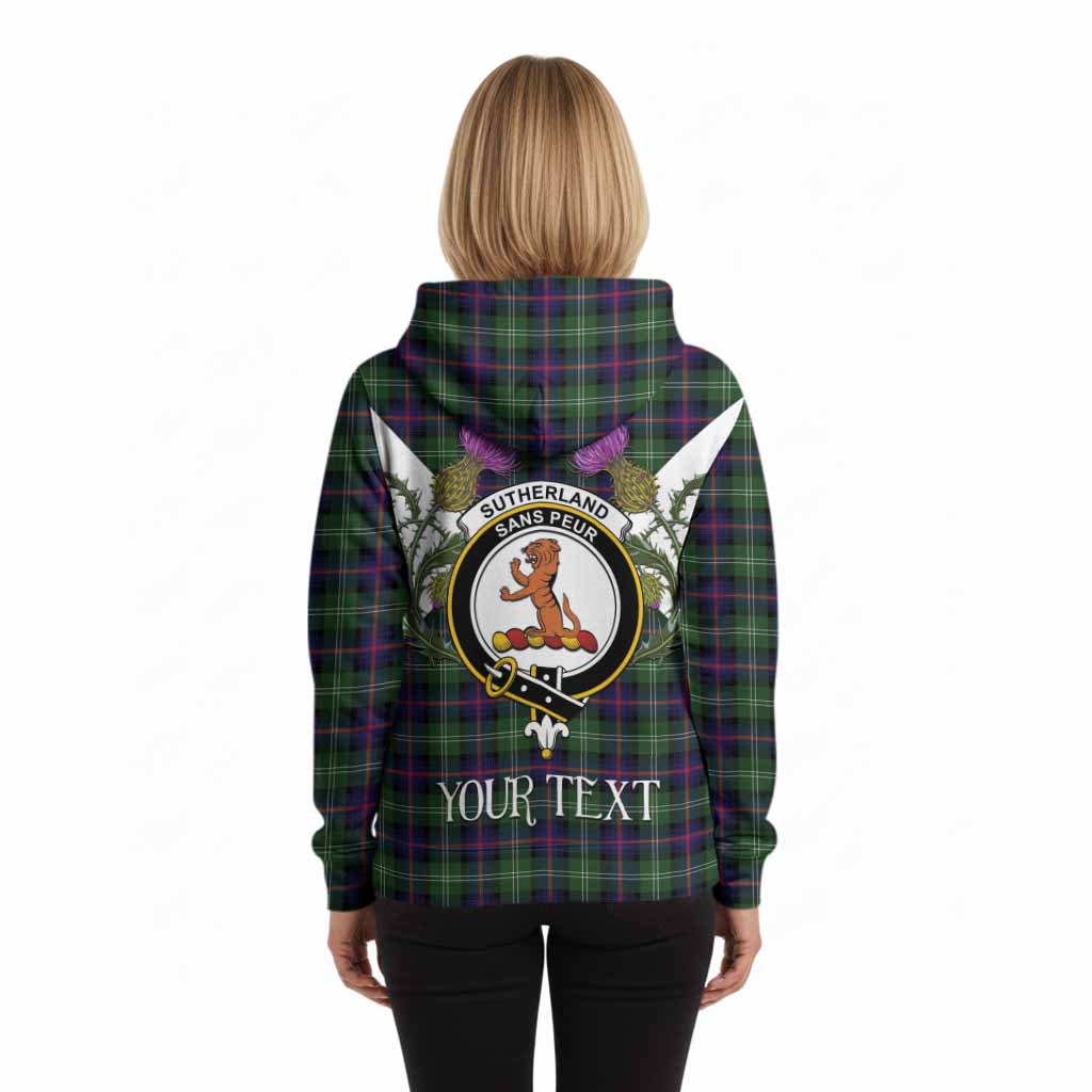 Sutherland Tartan Family Crest Hoodie Scottish Burns Night Thistle Floral