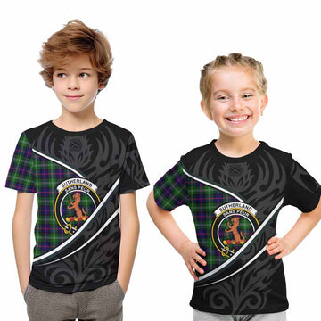 Sutherland Tartan Family Crest Kid T-shirt Celtic Scottish Thistle Floral - Tartan Vibes Clothing