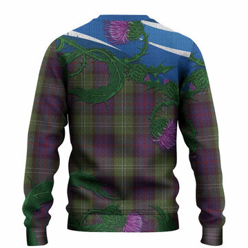 Sutherland Tartan Family Crest Knitted Sweater Thistle in Minimalism