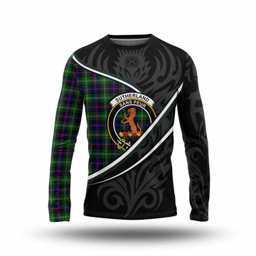Sutherland Tartan Family Crest Long Sleeve T-Shirt Celtic Scottish Thistle Floral - Tartan Vibes Clothing